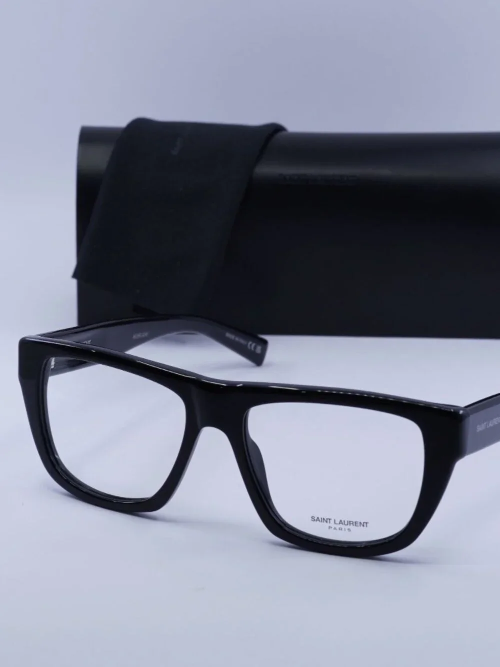 Saint Laurent SL714 001 Square Eyeglasses 55mm – Black